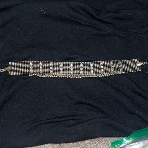 Silver Beaded Choker Necklace